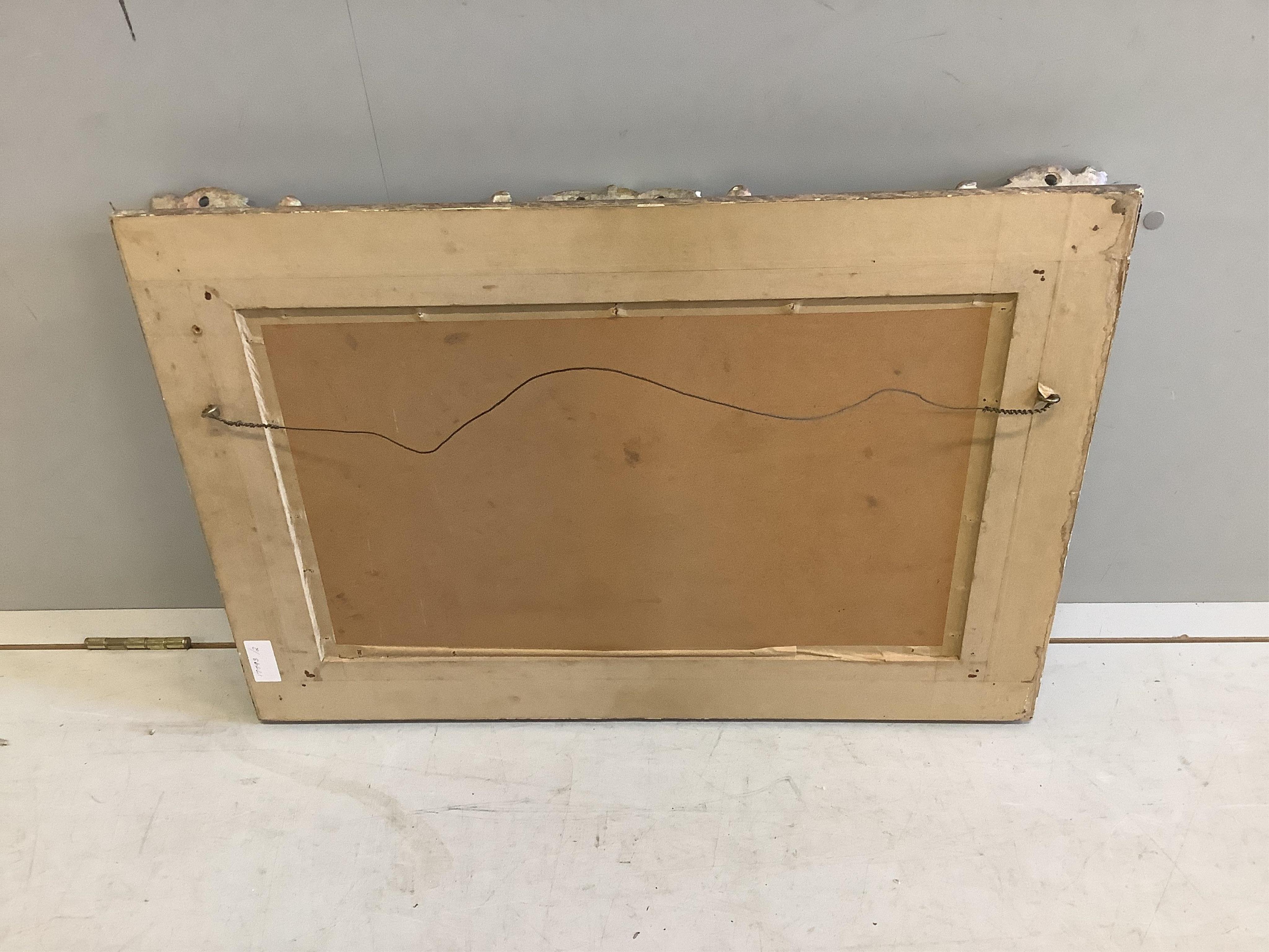 A Victorian style gilt composition rectangular wall mirror, width 73cm, height 51cm. Condition good.